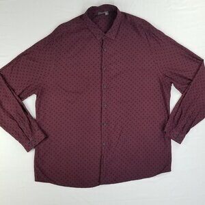 Asos Burgundy Black Polka Dot 3XL Plus Reg Shirt